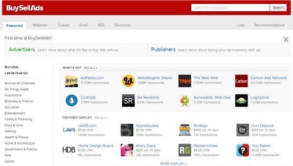 Buy Ads or Sell Ad Space with BuySellAds Advertising Network